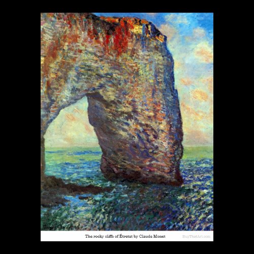 The rocky cliffs of Étretat by Claude Monet Poster