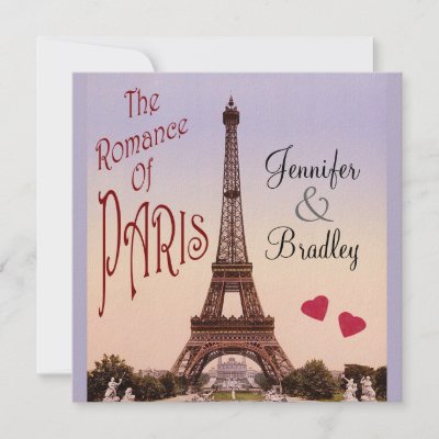 The Romance of Paris Vintage Wedding Personalized Invitation by 