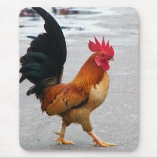 The Rooster Crossed The Road mousepad
