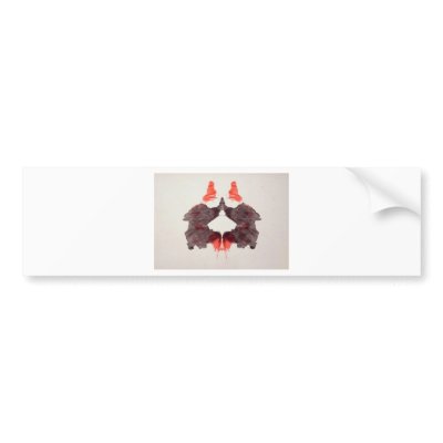 The Rorschach Test Ink Blots Plate 2 Two Humans Bumper Stickers by inquester