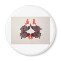 The Rorschach Test Ink Blots Plate 2 Two Humans Fridge Magnet