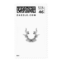The Rorschach Test Ink Blots Plate 7 Heads Faces Postage