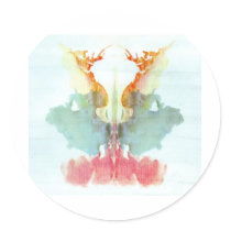 The Rorschach Test Ink Blots Plate 9 Human Round Stickers