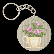 The Rose Teacup  Keychain