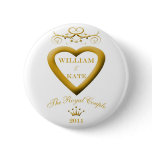 The Royal Couple William and Kate Souvenier Button