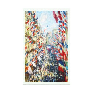 The Rue Montorgueil, Paris, Festival of June Stretched Canvas Print