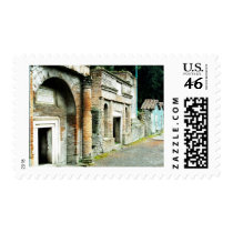 The Ruins of Pompeii - marketplace with temples Stamps