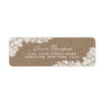 The Rustic Burlap & Vintage White Lace Collection Label