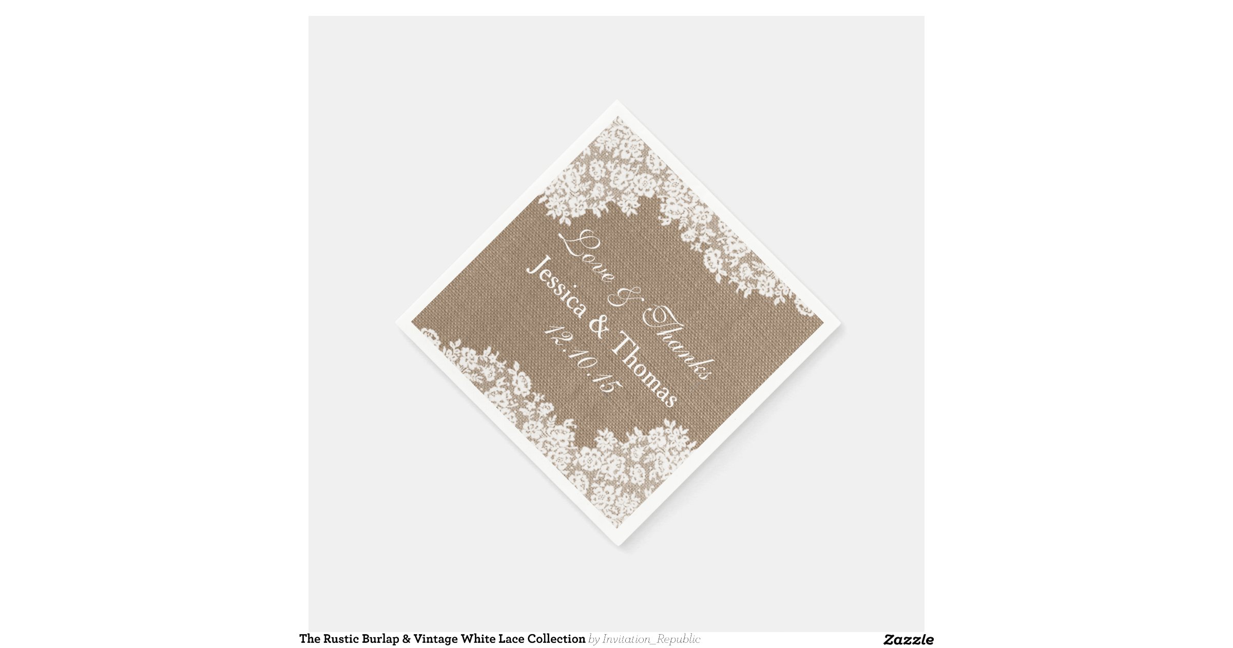 The Rustic Burlap & Vintage White Lace Collection Standard Cocktail