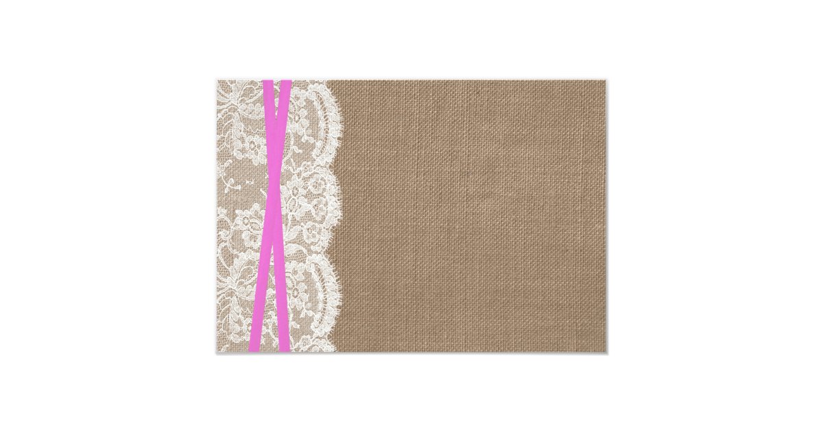 The Rustic Pink Bow Wedding Collection RSVP Card Zazzle