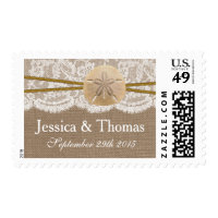 The Rustic Sand Dollar Beach Wedding Collection Postage Stamp