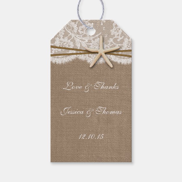 The Rustic Starfish Beach Wedding Collection Pack Of Gift Tags