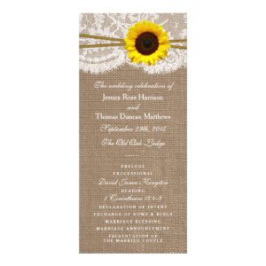 The Rustic Sunflower Wedding Collection Programs Rack Card Template
