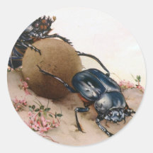 THE SACRED BEETLE 2 ROUND STICKERS