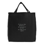 The sad part about getting old is-embroidered bag