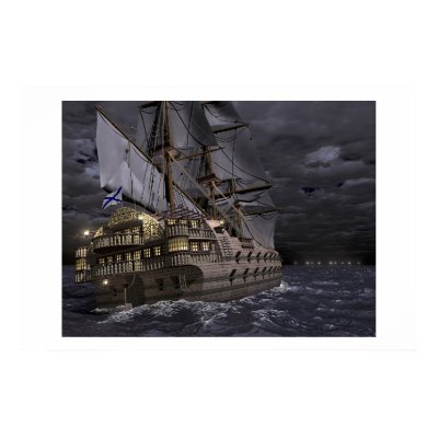 The Sailing Fortress Poster by Gena