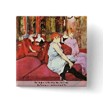 The Salon In The Rue Des Moulins Pinback Button