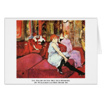 The Salon In The Rue Des Moulins Greeting Cards