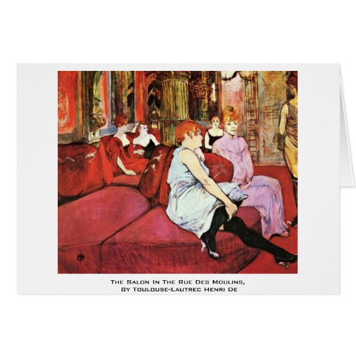 The Salon In The Rue Des Moulins Greeting Cards