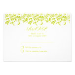 The Sarah Jane lime green and white wedding RSVP Personalized Invites