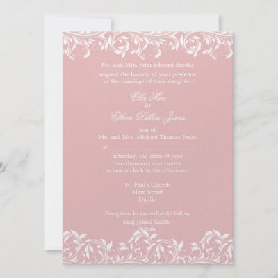 The Sarah Jane pink and white wedding invitation by StyleMeBridal