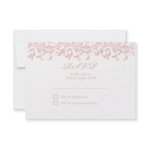 The Sarah Jane pink and white wedding RSVP Announcements