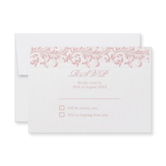 The Sarah Jane pink and white wedding RSVP invitation