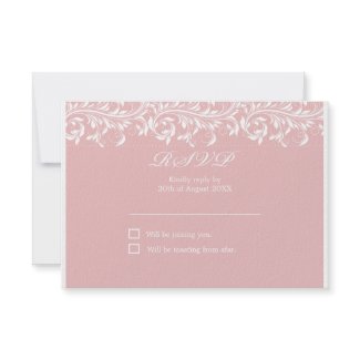 The Sarah Jane pink and white wedding RSVP invitation