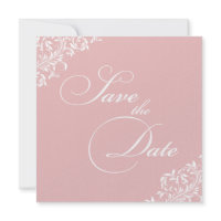 The Sarah Jane soft pink and white Save the Date invitation