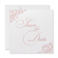 The Sarah Jane soft pink and white Save the Date invitation