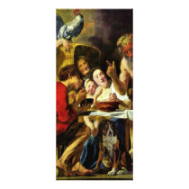 The Satyr And The Peasant By Jacob Jordaens Rack Card Design