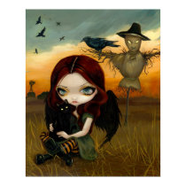 The Scarecrow gothic fairy cat halloween Art Print
