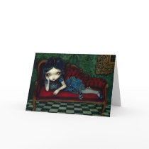 "The Scarlet Sofa" Greeting Card