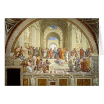 The School of Athens Fresco by Raffaello Sanzio Greeting Cards