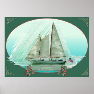The Schooner Madeleine, Newport, Oil Painting print