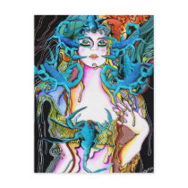 painting, turquoise, artsprojekt, argentina, patricia, vidour, artistic, creative, line, figure, female, black, art, fantasy, imagination, girl, woman, feelings, nature, night, life, force, power, magic, scorpion, scorpio, insect, surreal, tango, legal power, Women in prison film, gamine, manga, throttlehold, Tōru Shinohara, stranglehold, Pink film, chokehold, Toei Company, effectuality, Postcard with custom graphic design