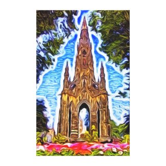 The Scott Monument, Edinburgh, Scotland. Stretched Canvas Print