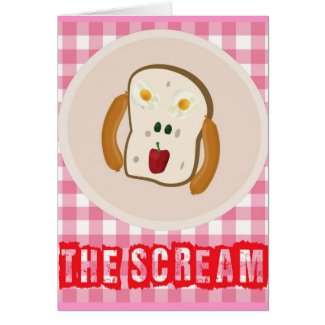 The Scream - 2 eggs, 2 olives, pepper &amp; hotdogs Cards