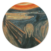 The Scream by Edvard Munch Round Stickers