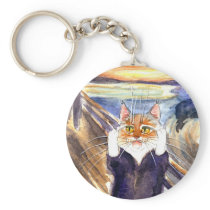 "The Scream" cat keychain
