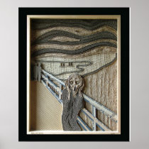 "The Scream" in corrugated. Poster