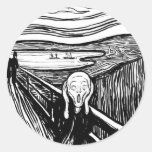 The Scream Round Stickers