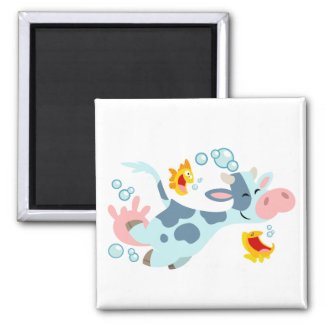 The Sea Cow and Fish Friends magnet magnet