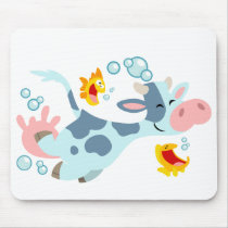 The Sea Cow and Fish Friends mousepad by Lioness_Graphics The Sea Cow and Fish Friends mousepad
