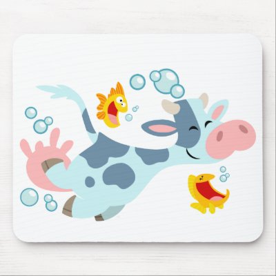 The Sea Cow and Fish Friends mousepad by Lioness_Graphics