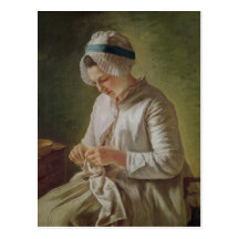 The Seamstress or, Young Woman Working Post Card
