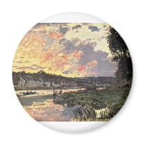 The Seine at Bougival in the Evening (1870) magnets