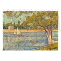 The Seine at the Grand Jatte, Spring by Seurat Cards