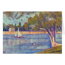 The Seine at the Grand Jatte, Spring by Seurat Card