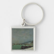 The Seine at the Pont d'Iena, Winter, 1875 Key Chain